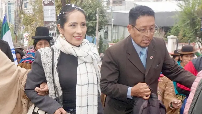 La concejal municipal de El Alto y vicepresidenciable por la agrupación EVO Pueblo, Wilma Alanoca./ APG