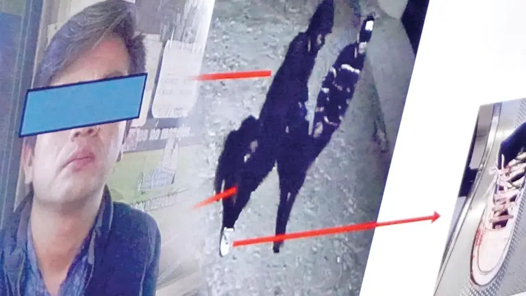 La imagen muestra a uno de los agresores junto a registros de c&aacute;maras de seguridad./ BIANCO BALDERRAMA