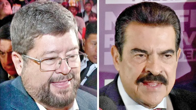 El candidato presidencial por Alianza Unidad, Samuel Doria Medina (i). Del otro lado, el candidato por APB S&uacute;mate, Manfred Reyes Villa./ APG