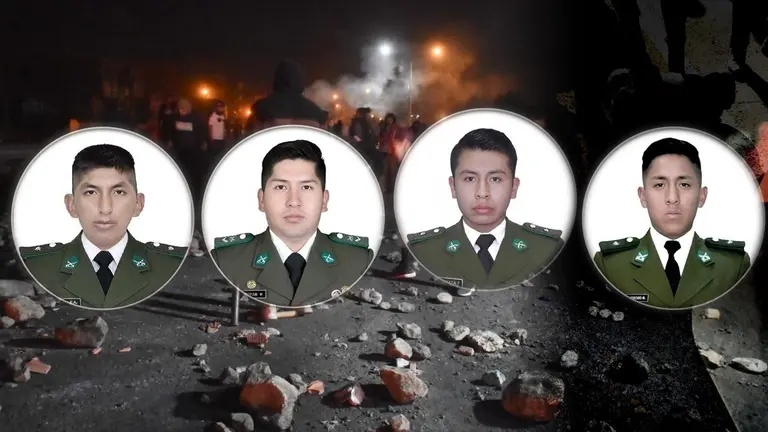 Los cuatro efectivos policiales que perdieron la vida en Llallagua y Cochabamba. COMPOSICI&Oacute;N OPINI&Oacute;N