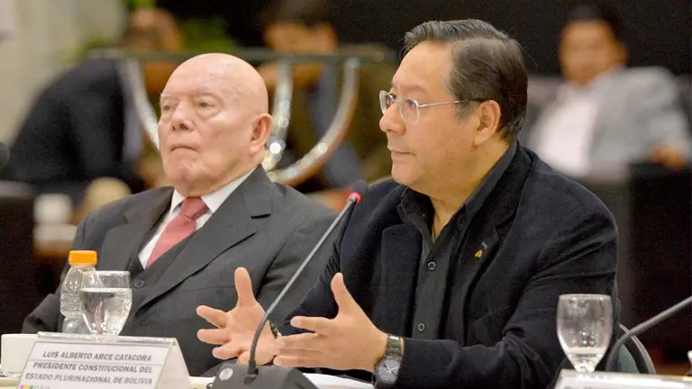 El presidente del Estado, Luis Arce, en el Encuentro del TSE./ APG