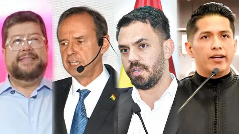 De izquierda a derecha, Samuel Doria Medina, Tuto Quiroga, Eduardo del Castillo y Andr&oacute;nico Rodr&iacute;guez./ APG