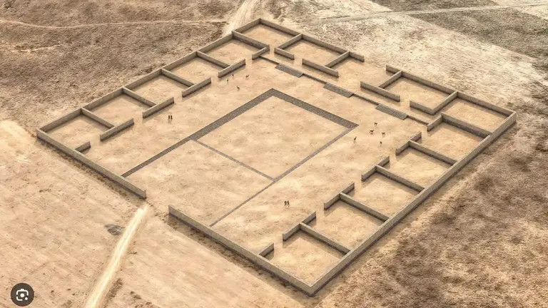 Reconstrucci&oacute;n isom&eacute;trica del templo de Palaspata con muros de 3 metros de altura. CAPRILES - NATION GEOGRAPHIC