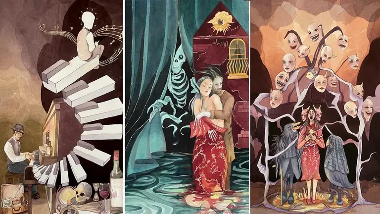 La muestra &ldquo;Ilustración artística de la novela Felipe Delgado&rdquo;, de Yessica Lesly Molina Cuno./ RRSS