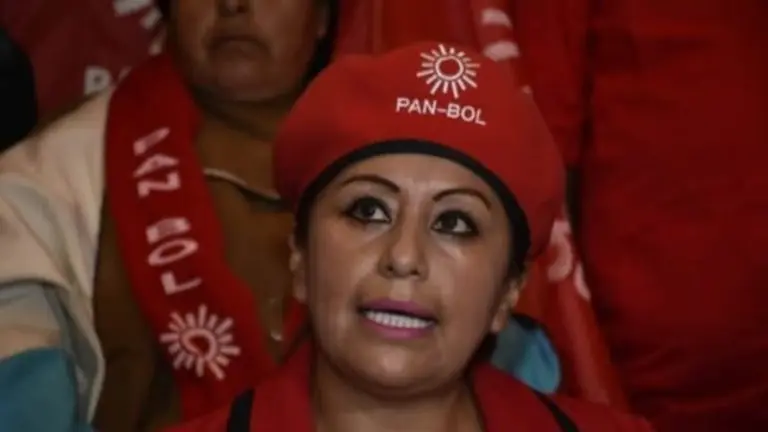 La representante de la extinguida Pan-Bol, Ruth Nina. RRSS