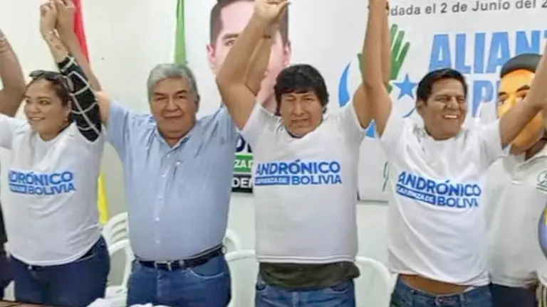 La regional urbana en Santa Cruz, de Evo Pueblo, decidió apoyar a Andrónico Rodríguez en las elecciones presidenciales./ URGENTE.BO