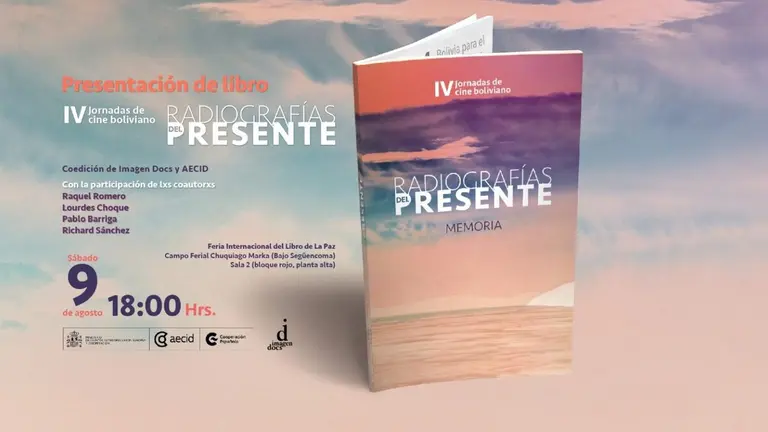 Imagen promocional de la presentaci&oacute;n del volumen de las IV Jornadas Cine Boliviano. IMAGEN DOCS
