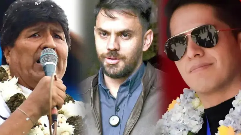 De izquierda a derecha: Evo Morales, Eduardo del Castillo y Andr&oacute;nico Rodr&iacute;guez. COMPOSICI&Oacute;N OPINI&Oacute;N