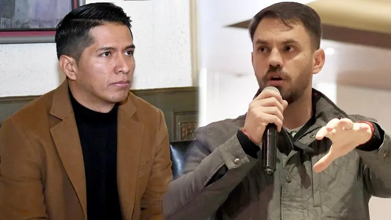 Eduardo del Castillo y Andr&oacute;nico Rodr&iacute;guez, candidatos a la Presidencia por el MAS y Alianza Popular./ ARCHIVO