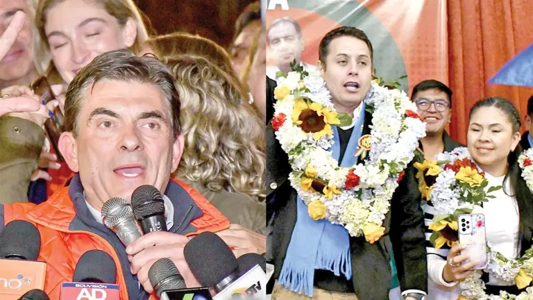 Rodrigo Paz y Edmand Lara, del PDC, / APG