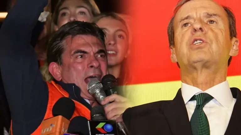 Rodrigo Paz (i) y Jorge Tuto Quiroga (d), candidatos presidenciales rumbo al balotaje. COMPOSICI&Oacute;N OPINI&Oacute;N