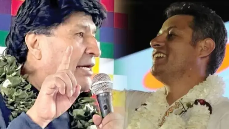 Evo Morales (i) y Edman Lara (d). COMPOSICI&Oacute;N OPINI&Oacute;N