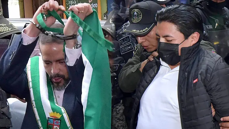 Luis Fernando Camacho (i) y Marco Antonio Pumari./ APG