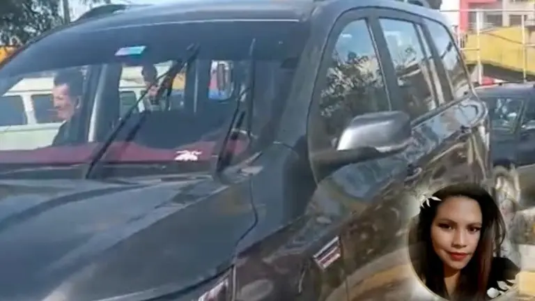 Vehículo involucrado en el trágico accidente en Cochabamba, donde Paola Arias perdió la vida tras ser embestida./ CORTESÍA