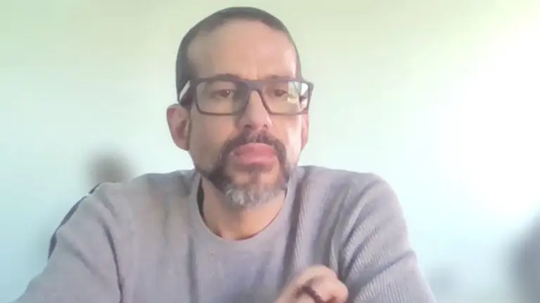 Luis Fernando Camacho en la audiencia virtual por el caso carro Bombero./ ERBOL