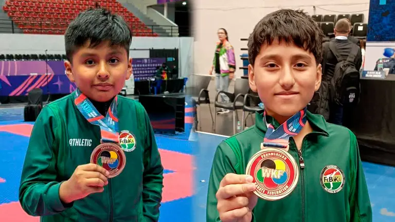 Medallistas bolivianos, tras su participaci&oacute;n. FEBOKA