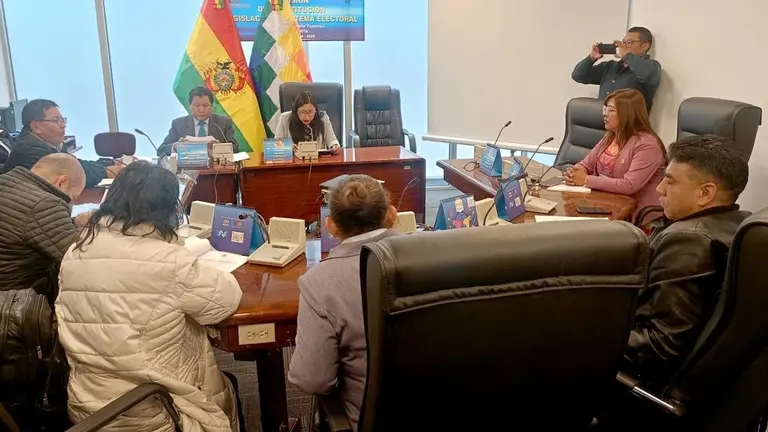 La sesión de la Comisión de Constitución./ FACEBOOK VICENTE CONDORI
