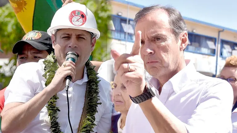 Los candidatos Edmand Lara (PDC) y Jorge Tuto Quiroga (Libre)./ APG Y DICO SOL&Iacute;S