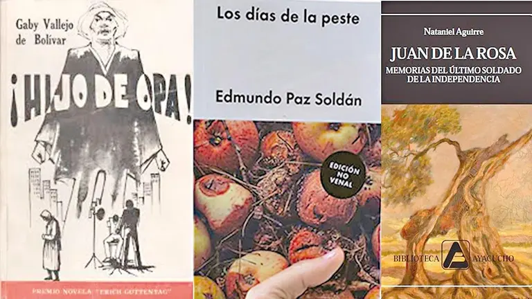 Portadas de libros &ldquo;Hijo de opa&rdquo;, &ldquo;Los días de la peste&rdquo; y &ldquo;Juan de la Rosa&rdquo;./ COMPOSICIÓN OPINIÓN