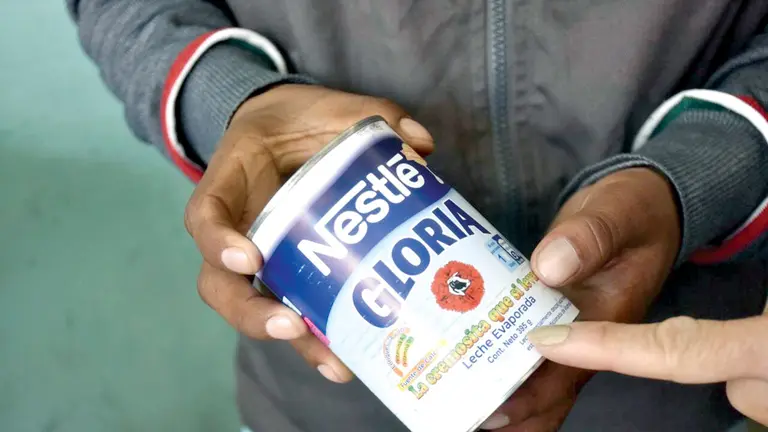 Una de las latas decomisadas en la ciudad de La Paz./ABI