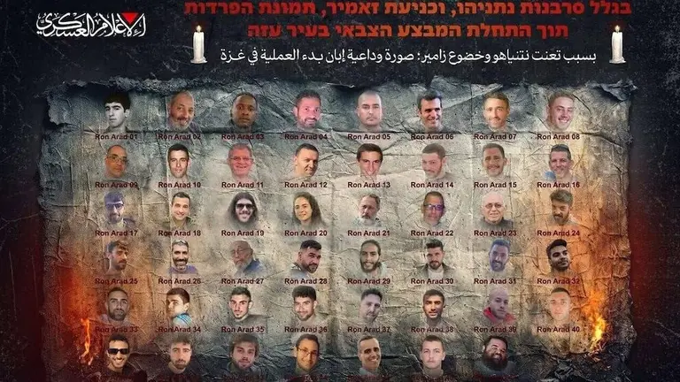 Los 48 rehenes que siguen retenidos en la Franja de Gaza. INFOBAE