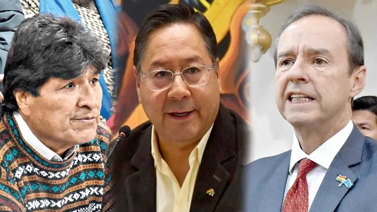 De izquierda a derecha, Evo Morales, Luis Arce y Tuto Quiroga./ APG - NO&Eacute; PORTUGAL