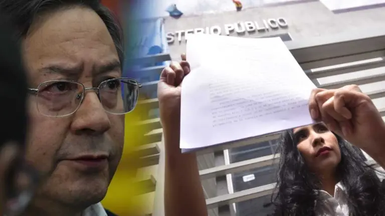El Presidente Luis Arce (i) y Brenda L. (d). COMPOSICI&Oacute;N OPINI&Oacute;N