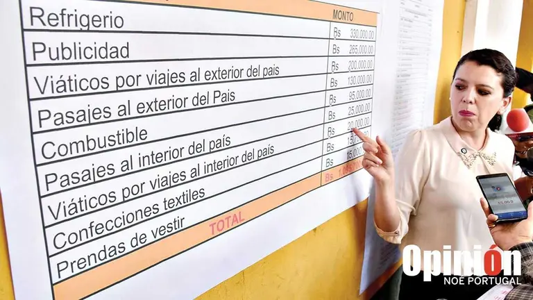 La concejala Daniela Cabrera expone montos presupuestados por el Concejo./ NO&Eacute; PORTUGAL