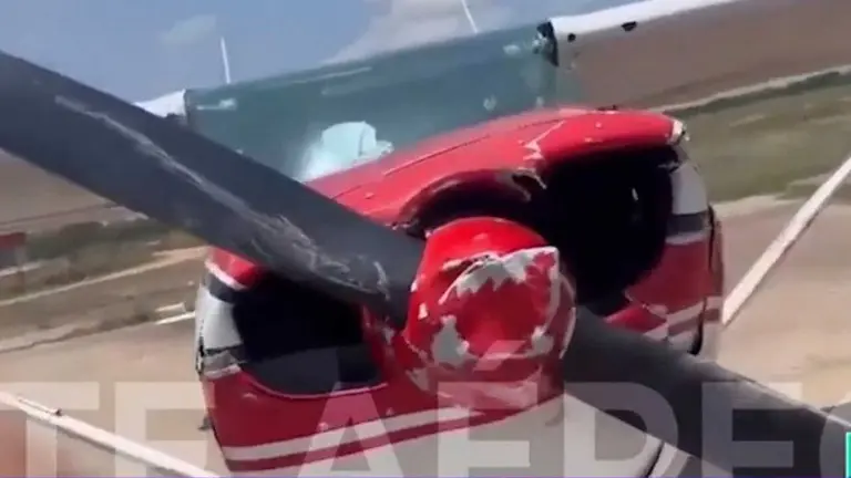 Aeronave que logr&oacute; aterrizar. TOMADA DE ABI