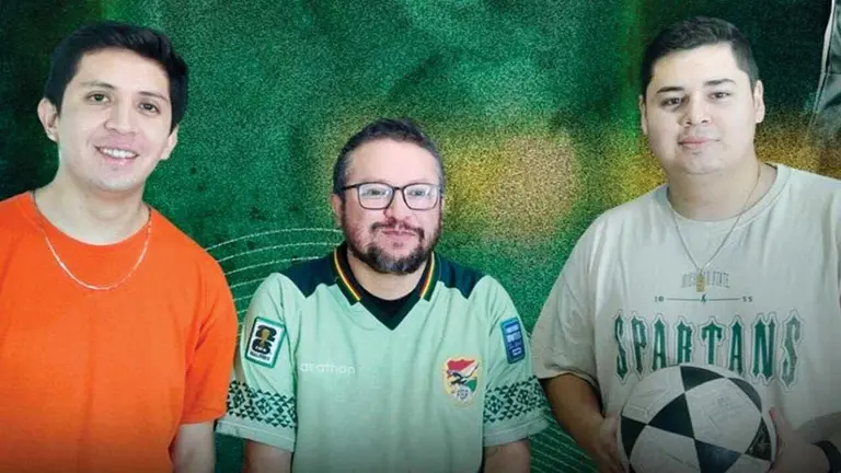 Conductores del podcast deportivo de Opini&oacute;n y 
El L&iacute;der./ OPINI&Oacute;N BOLIVIA