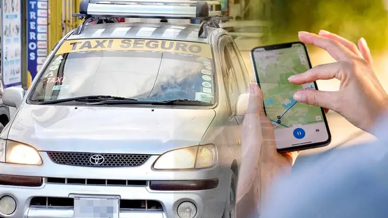 Imagen referencial de una persona utilizando una App para acceder al servicio de transporte. COMPOSICI&Oacute;N OPINION