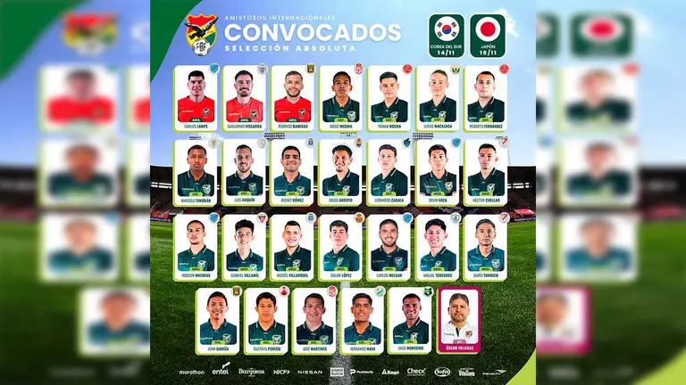 Lista de convocados de la Verde. FBF