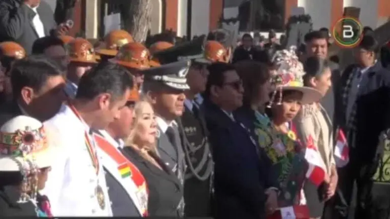 El vicepresidente edmand Lara, durante los actos conmemorativos por los 215 a&ntilde;os de la gesta libertaria de Potos&iacute;. CAPTURA DEPANTALLA