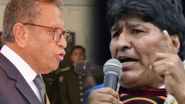 El ministro de Gobierno, Marco Antonio Oviedo, (d) se refiri&oacute; al caso Evo Morales y sus &oacute;rdenes de aprehensi&oacute;n./ COMPOSICI&Oacute;N OPINI&Oacute;N