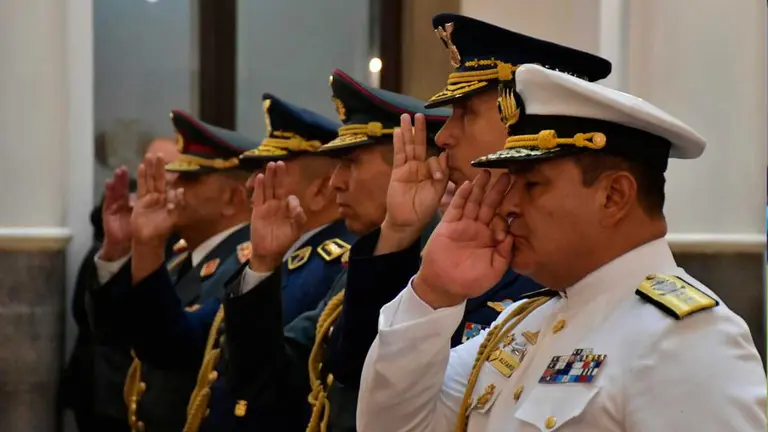 Autoridades posesionadas en la jornada de ayer. APG