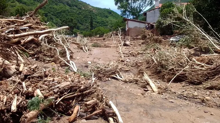 Un sector de Samaipata, tras las inundaciones. APG