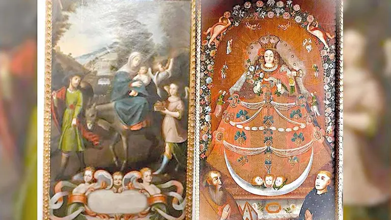 Las obras maestras de arte colonial Huida a Egipto y la Virgen de la Candelaria./ CORTES&Iacute;A