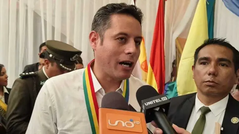 El vicepresidente, Edmand Lara, en Arani. CAPTURA DE PANTALLA