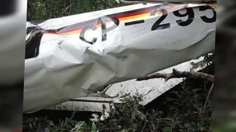 La avioneta precipitada en la ruta Trinidad&ndash;Santa Ana de Yacuma, en el departamento del Beni. CAPTURA DE PANTALLA