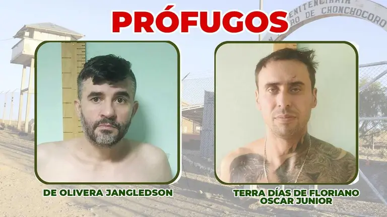 Los privados de libertad de nacionalidad brasile&ntilde;a Terra D&iacute;as de Floriano Oscar Junior y De Olivera Jangledson, quienes fugaron de Chonchocoro, en La Paz. COMPOSICI&Oacute;N OPINI&Oacute;N