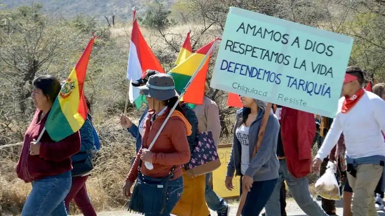 Una protesta de ambientalistas contra la esplotación en Tariquía./ RRSS