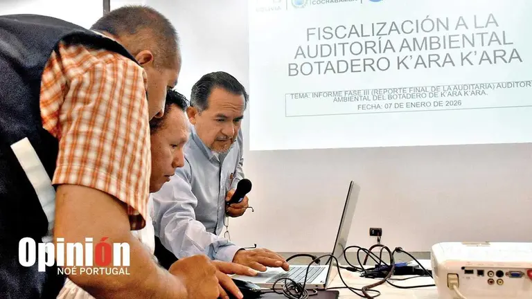 La exposici&oacute;n de la auditor&iacute;a ambiental de K&rsquo;ara K&rsquo;ara, este 7 de enero./ NO&Eacute; PORTUGAL
