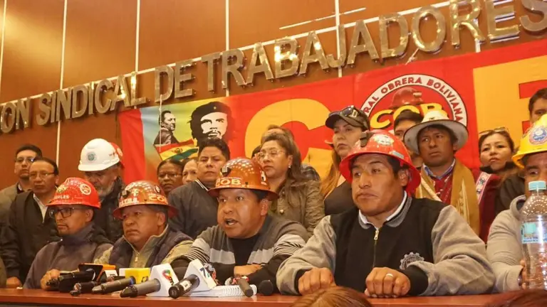 La dirigencia de la COB. ARCHIVO