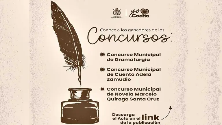 Afiche de anuncio de los ganadores de concursos literarios 2025./ GAMC