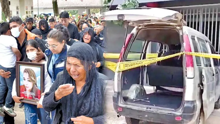 El adi&oacute;s a Ingrid Liliana, en Cochabamba (i). Del otro lado, la escena del crimen en la que fue asesinada Claudia C., en Santa Cruz./ NO&Eacute; PORTUGAL/VOCES LIBRES