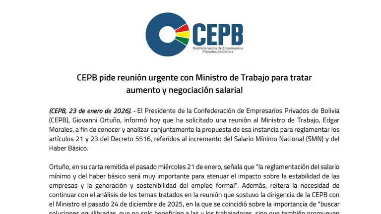 Comunicado del CEPB.