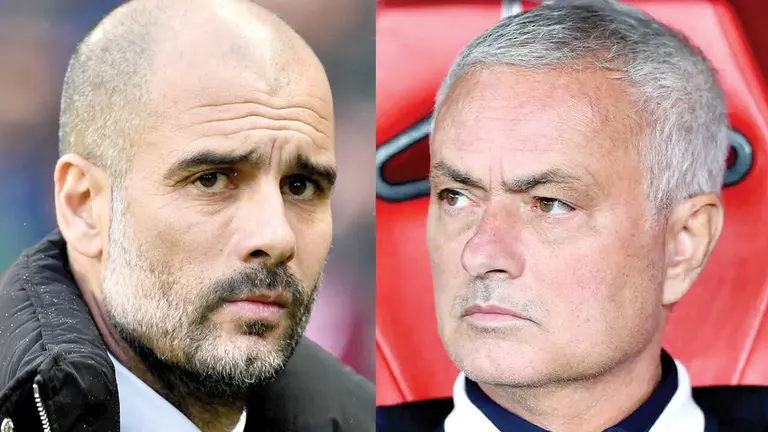 Guardiola y Mourinho protagonizaron una curiosa situaci&oacute;n./Redes sociales
