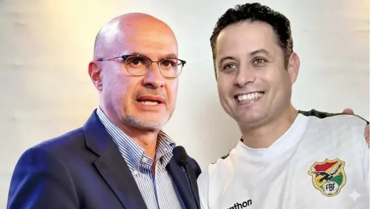 El ministro de la Presidencia Jos&eacute; Luis Lupo (i) y el vicepresidente Edmand Lara (d)./ COMPOSICI&Oacute;N