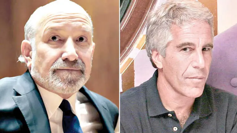 De izquierda a derecha, el secretario de Comercio de Estados Unidos, Howard Lutnick, y el depredador sexual fallecido Jeffrey Epstein./PEOPLE.COM