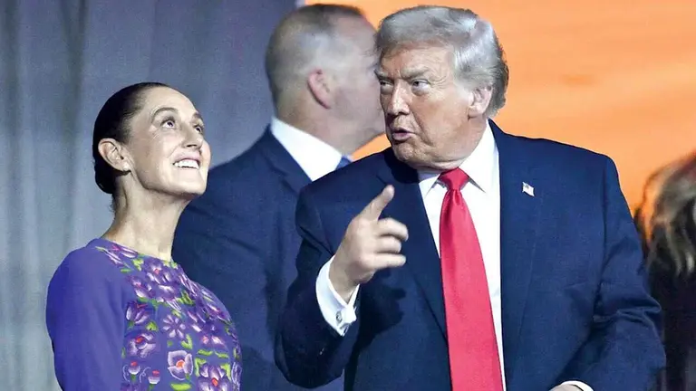 El presidente de Estados Unidos, Donald Trump, y su par de M&eacute;xico, Claudia Sheinbaum./ RRSS